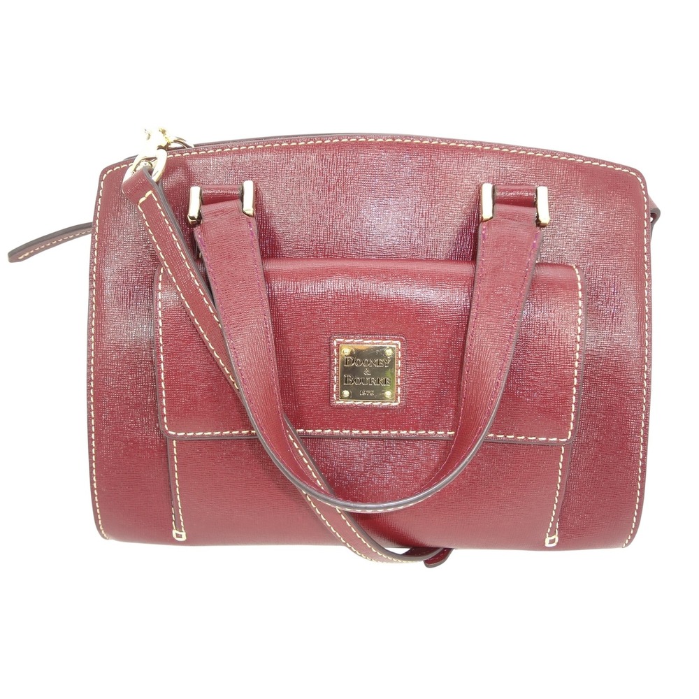 Dooney & Bourke 1975 Bordeaux Saffiano Leather Satchel Crossbody Bag